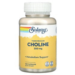 Solaray Timed Release, Choline, 300 mg , 100 Capsules