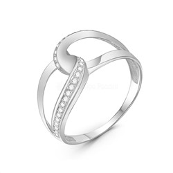 Кольцо из серебра с фианитами родированное К-4409-Р