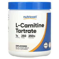 Nutricost L-Carnitine Tartrate, Unflavored, 1 g, 8.8 oz (250 g)
