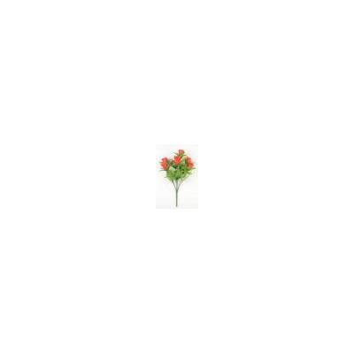 Искусственные цветы, Ветка в букете бутон роз с листом 7 голов (1010237) микс