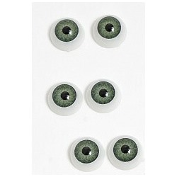 Глазки для игрушек 12 мм объемные круглые (10 шт) Зеленые 171982