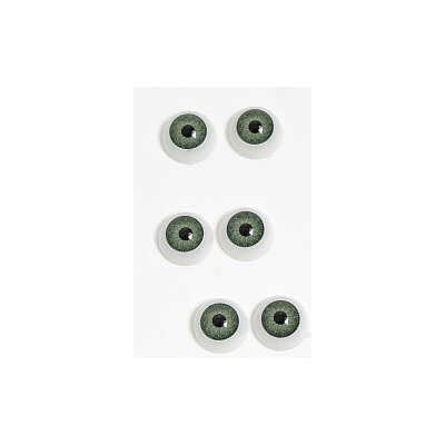Глазки для игрушек 12 мм объемные круглые (10 шт) Зеленые 171982