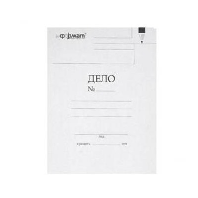 Скоросшиватель бумажный  А4"ДЕЛО" 400 г/кв.м немелованный RP404OW inФОРМАТ {Россия}