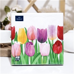 Салфетки бумажные Art Bouquet "Море тюльпанов", 3 слоя,33x33, 20 листов