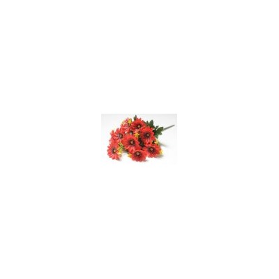 Искусственные цветы, Ветка в букете гербера с серебряной тычинкой 10 голов (1010237) микс