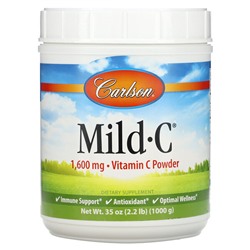 Carlson Mild-C, Vitamin C Powder, 1,600 mg, 2.2 lb (1,000 g)