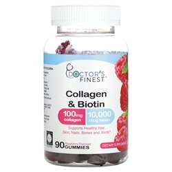 Doctor's Finest Collagen & Biotin, Raspberry , 90 Gummies