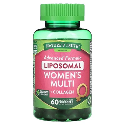 Nature's Truth Vitamins, Advanced Formula Liposomal, Women's Multi + Collagen, 60 Quick Release Softgels