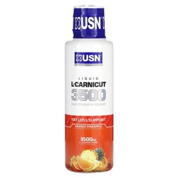 USN Liquid L-Carnicut 3500, Max Strength Dosage, Orange-Pineapple, 3,500 mg, 15.22 fl oz (450 ml)