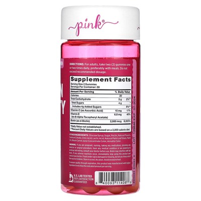 Pink Stunning Biotin Beauty, Natural Fruit, 60 Gummies