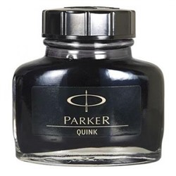 Чернила для перьевых ручек, QUINK черные 57 мл 00-00030516, (1950375) PARKER {Китай}