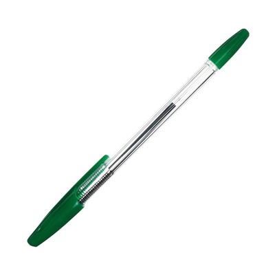 Ручка шариковая Office Style 820, узел 1.0 мм, чернила зелёные, корпус прозрачный
