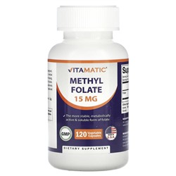Vitamatic Methyl Folate, 15 mg, 120 Vegetable Capsules