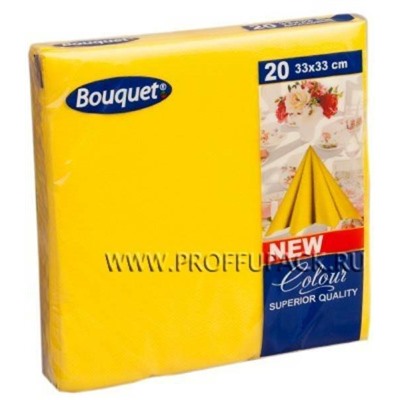Салфетки бумажные 33*33 см DBC Желтые 2 сл 20 л