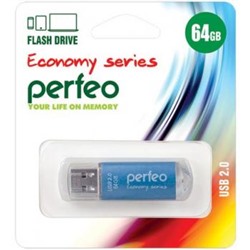 USB-флеш-накопитель PERFEO 64GB E01 Blue economy series Perfeo {Китай}