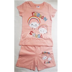 Костюм детский с шортами "радуга персиковая"