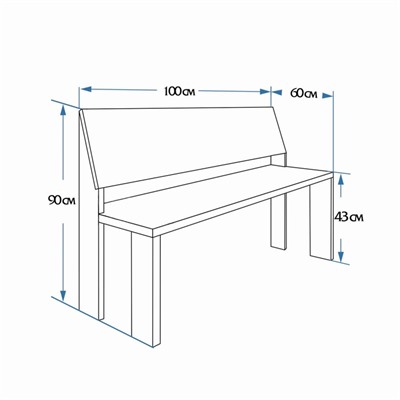Скамейка, полок 100×55×90см "Добропаровъ"