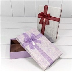 Подарочная коробка прямоугольник 26*16*5.5 см С бантом из органзы 440819