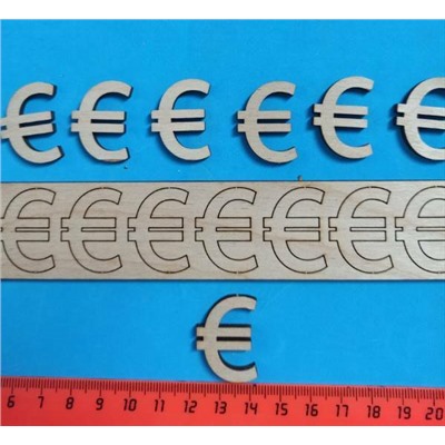 Заготовка из фанеры "Знак евро" 3 см (14 шт)