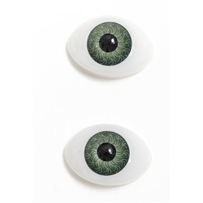 Глазки для игрушек 24*17 мм объемные (10 шт) Зеленые 171994