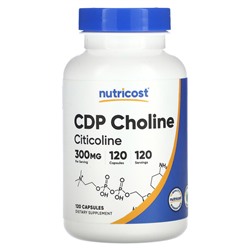 Nutricost CDP Choline, Citicoline, 300 mg, 120 Capsules
