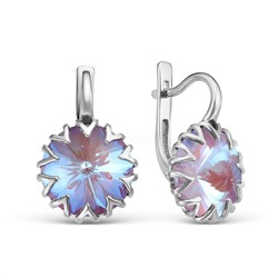 Серьги из серебра с кристаллами Swarovski Лаванда родированные