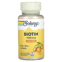 Solaray Biotin, Natural Orange, 1,000 mcg , 100 Lozenges