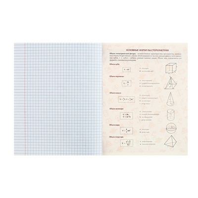 Тетрадь предметная Calligrata TOP "Журнал", 48 листов в клетку Геометрия, со справочным материалом, картонная обложка, глянцевая ламинация, блок офсет