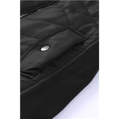 Black Zip-up Side Pockets Puffer Vest