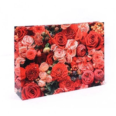 Пакет ламинированный подарочный бумажный 45*32*11 см Цветы 44936