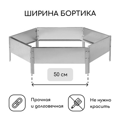 Клумба оцинкованная, d = 100 см, h = 15 см, Greengo