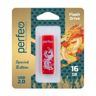 USB-флеш-накопитель PERFEO 16GB C04 Red Phoenix {Россия}