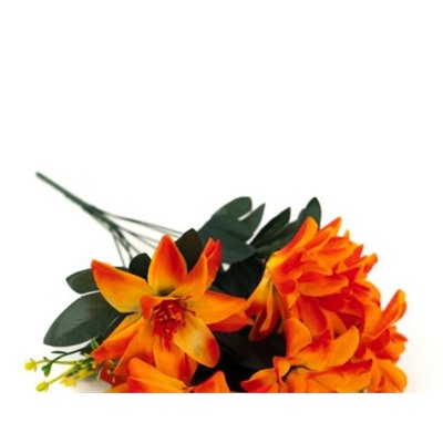 Искусственные цветы, Ветка в букете георгин 9 голов (1010237)