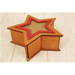 Подарочная коробка деревянная Звезда (23.5*24*8 см) 15094
