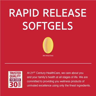 21st Century Vitamin D3, 25 mcg (1,000 IU), 250 Rapid Release Softgels