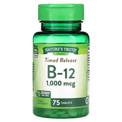Nature's Truth Vitamins, Time Release B-12, 1,000 mcg, 75 Tablets