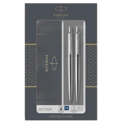 Набор Parker Jotter Core KB61 Stainless Steel CT, ручка шариковая, корпус из нержавеющей стали + карандаш механический 0.5 мм