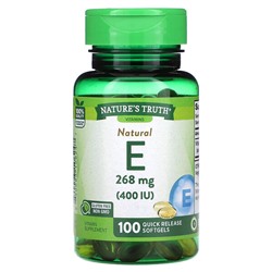 Nature's Truth Natural E, 268 mg (400 IU), 100 Quick Release Softgels