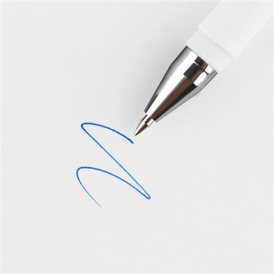 Ручка шариковая синяя паста 0.7 мм с колпачком «СИЯЙ» пластик, МИКС надписей