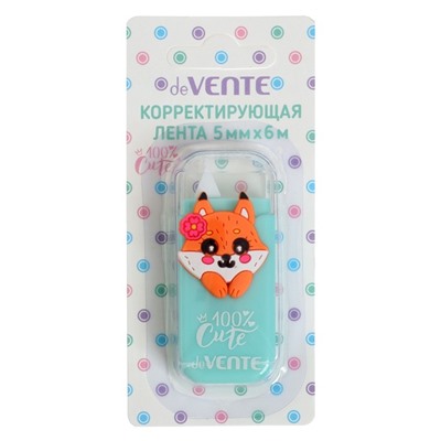 Корректирующая лента 5 мм х 6 м, deVENTE 100% Cute. Fox фронт аппликатор, в блистере