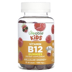 Lifeable Kids Vitamin B12 Gummies, Natural Raspberry, 500 mg, 60 Gummies
