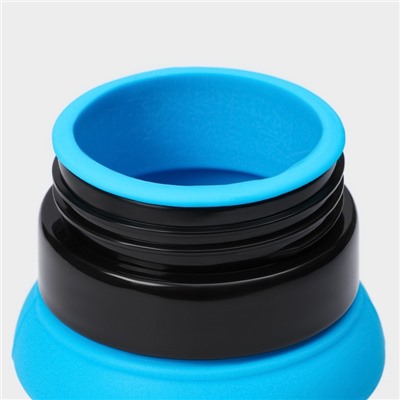 Бутылка для воды складная Доляна «Стоун», силикон, 530 мл, 7×21 см, цвет голубой