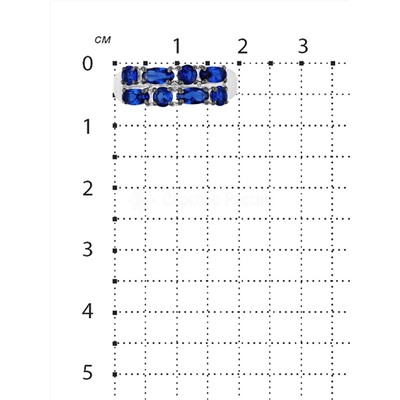 Кольцо из серебра с пл.кварцем цв.сапфир родированное