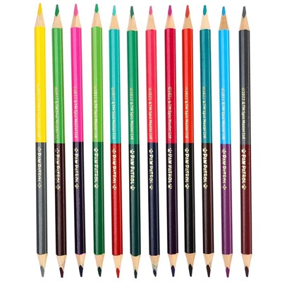 Цветные карандаши, 24 цвета, двусторонние, Щенячий патруль