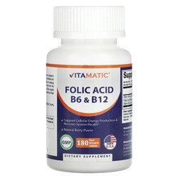 Vitamatic Folic Acid B6 & B12, Natural Berry, 180 Fast Dissolve Tablets