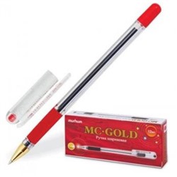 Ручка шариковая MC GOLD красная 0.5мм  BMC-03 MunHwa {Корея}