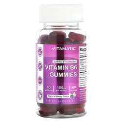 Vitamatic Vitamin B6, Extra Strength, Berry, 50 mg, 60 Gummies