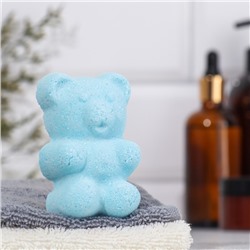 Бомбочка для ванны "Медвежонок" с ароматом яблока, голубая, 80 г
