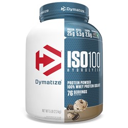 Dymatize ISO100 Hydrolyzed, 100% Whey Protein Isolate, Cookies & Cream, 5 lbs (2.3 kg)