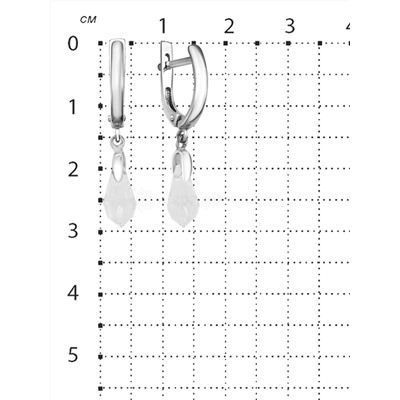 Серьги из серебра с кристаллами Swarovski родированные 925 пробы с00100р 001